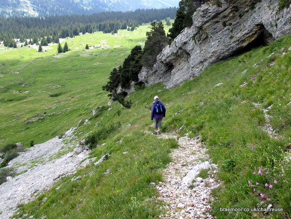 Photograph of descending the rake into l'Alpe