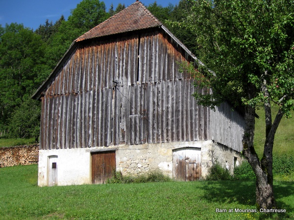 Photograph of a typical Carthusian barn at Mourinas, St. Pierre de Chartreuse