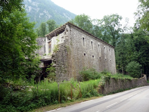 Photograph of The old Chartreuse distillery in Fourvoirie, Saint Laurent du PontBuilt in 1860, destroyed by landslide in 1935