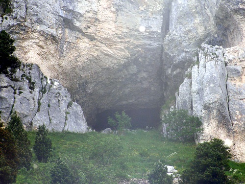 Photograph of Lower entrance to the Grotte de la Balme Colon, Mont Granier