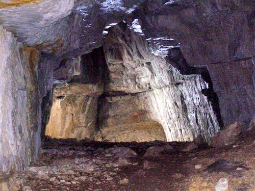 Photograph of The entrance chamber in the Grotte de la Balme Colon, Mont Granier