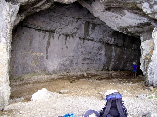 Photograph of The entrance chamber in the Grotte de la Balme Colon, Mont Granier