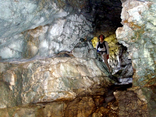 Photograph of The entrance passage to a cave on l'Alpe
