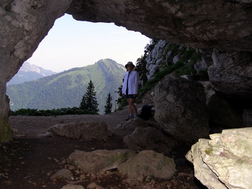 Photograph of Looking out of the Trou du Glaz in the western face of Dent de Crolles