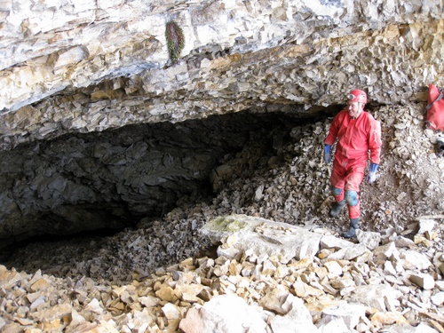 Photograph of The entrance to the Grotte Chevalier in the eastern face of Dent de Crolles