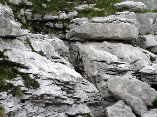Photograph of The entrance to P40 - the top entrance to the Dent de Crolles System