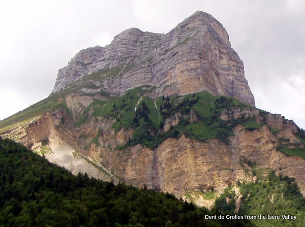 Photograph of the Dent de Crolles from the Isère Valley