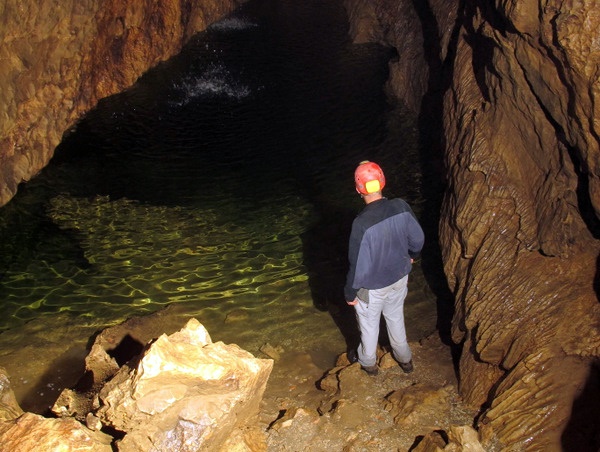 Photograph of the sump pool in the Guier Vif - Photo: Pete Monk