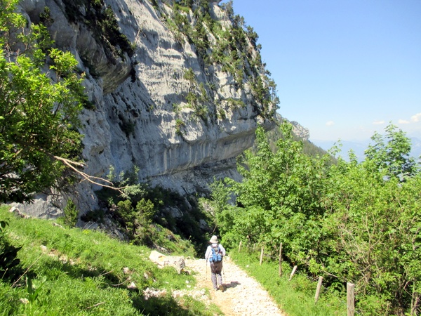 Photograph of the cliffs passed on the descent from the Col de l'Alpe