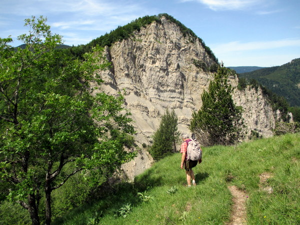 Photograph of the cliffs below Mont Pellat