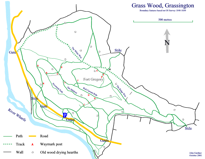 Map of Grass Wood, Grassington